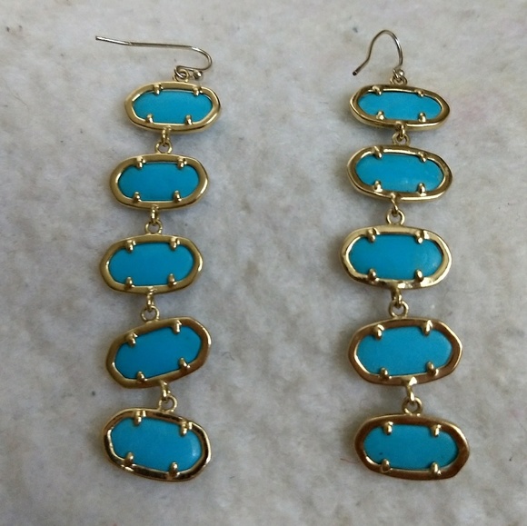 So Unique blue dangle Kendra Scott earrings - Picture 3 of 3